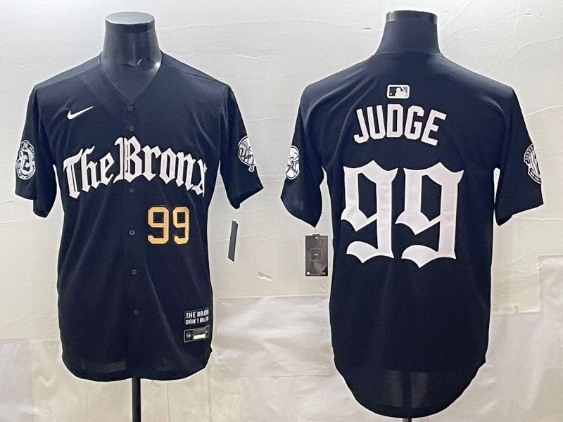 Men 2025 New York Yankees 99 Judge Black Five generations Joint Name Nike MLB Jersey style 33